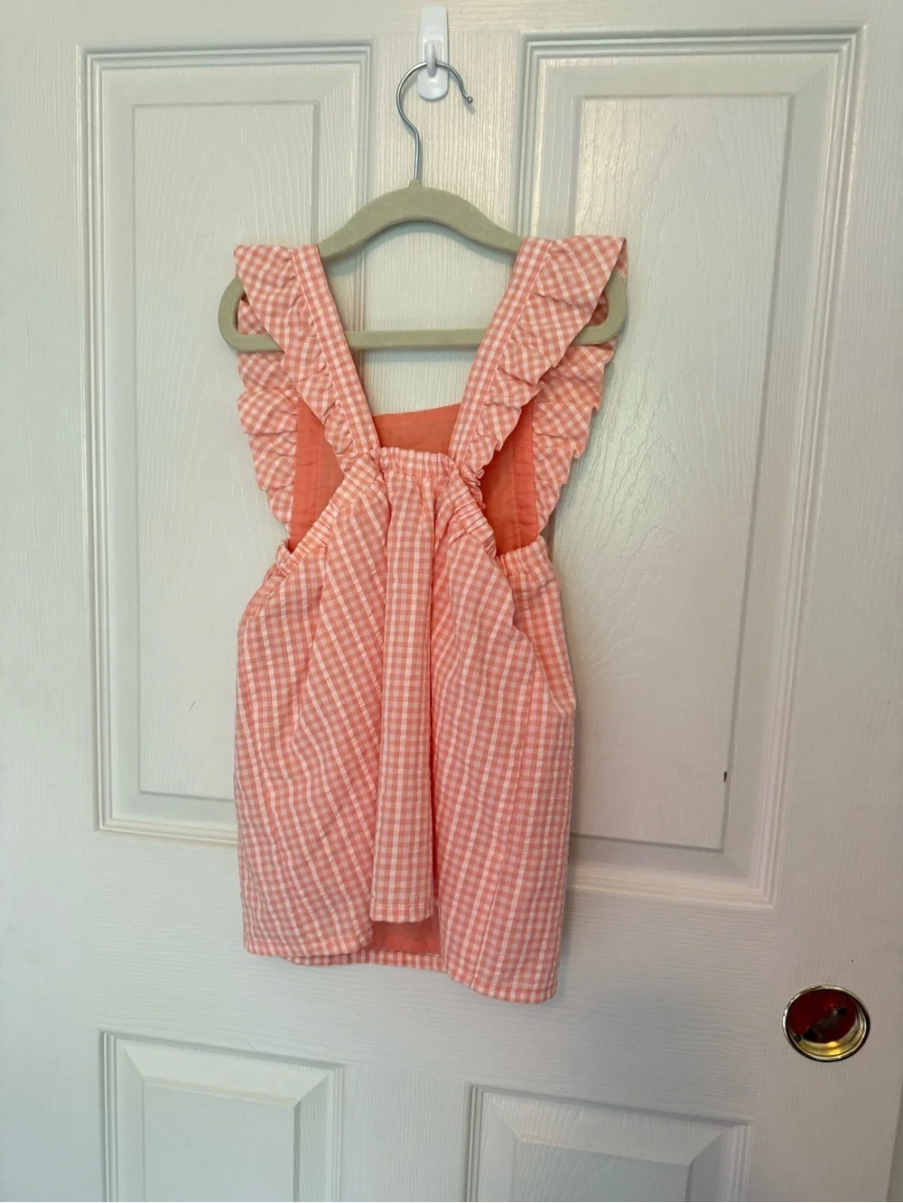 Carter's Coral Gingham Ruffle Strap Dress 24 Months